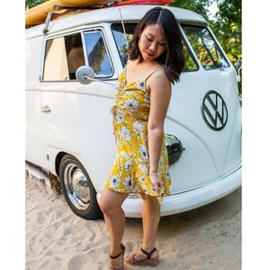 Row A | yellow floral summer dress size xl